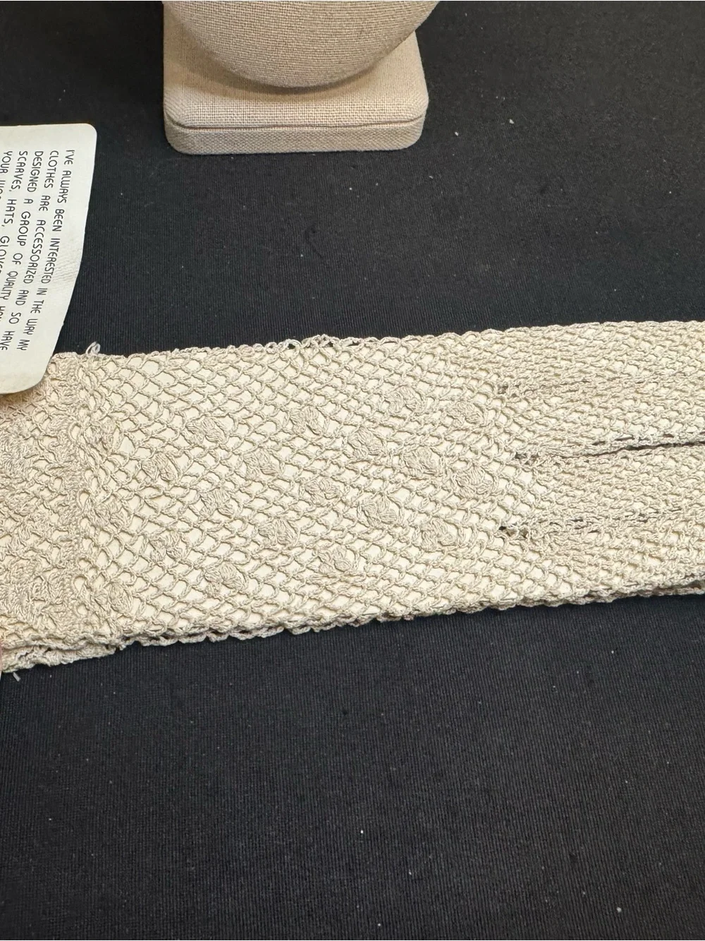 VTG New with Tags Liz Claiborne Accessories Crochet Mesh Gloves Off White NOS